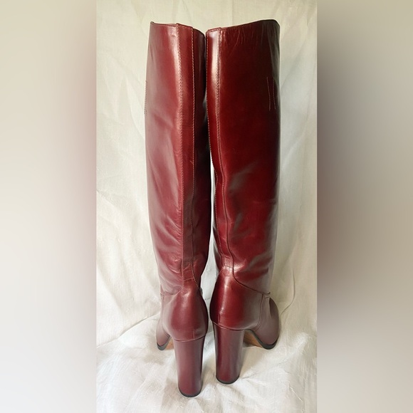 Prada Deep Red High Heeled Boots - Picture 4 of 13